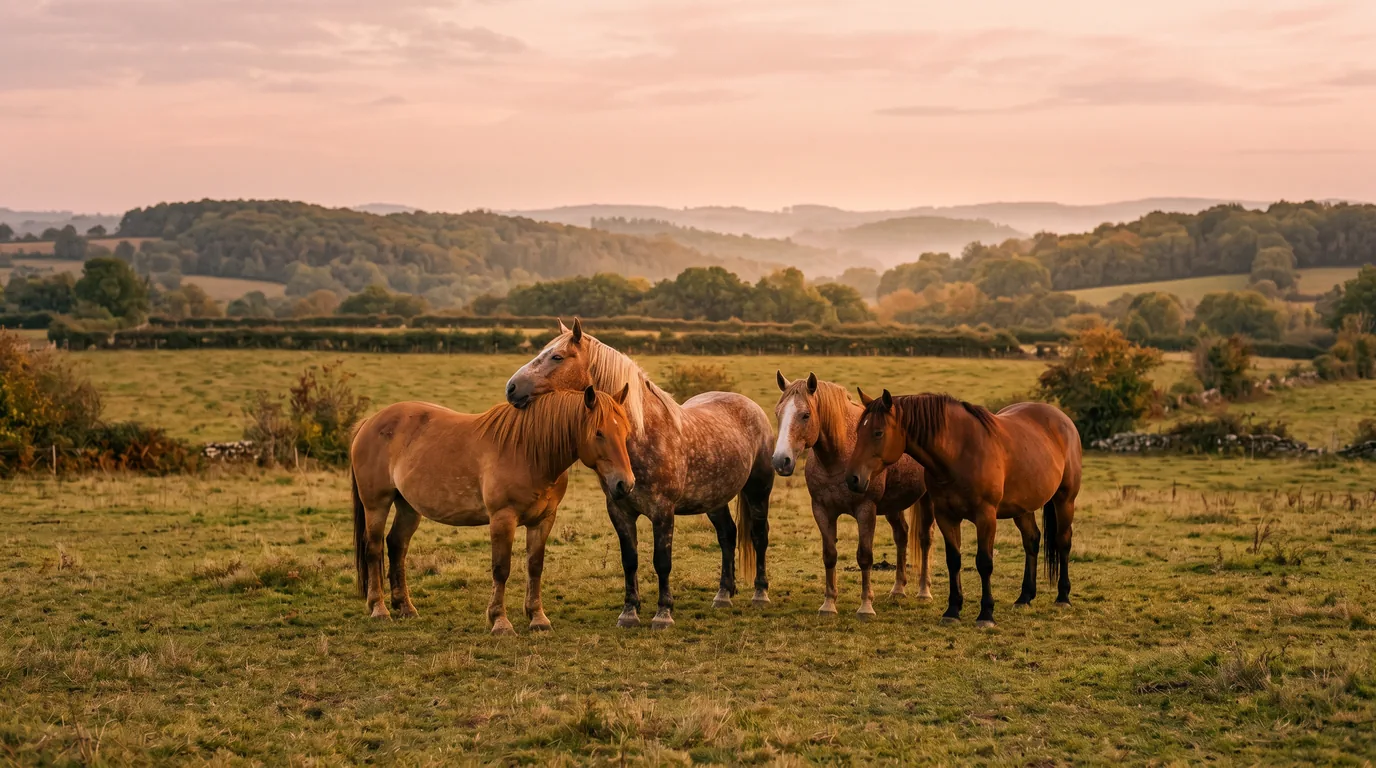 Les chevaux du Elevage de la Tenaille en liberté, Haute-Vienne